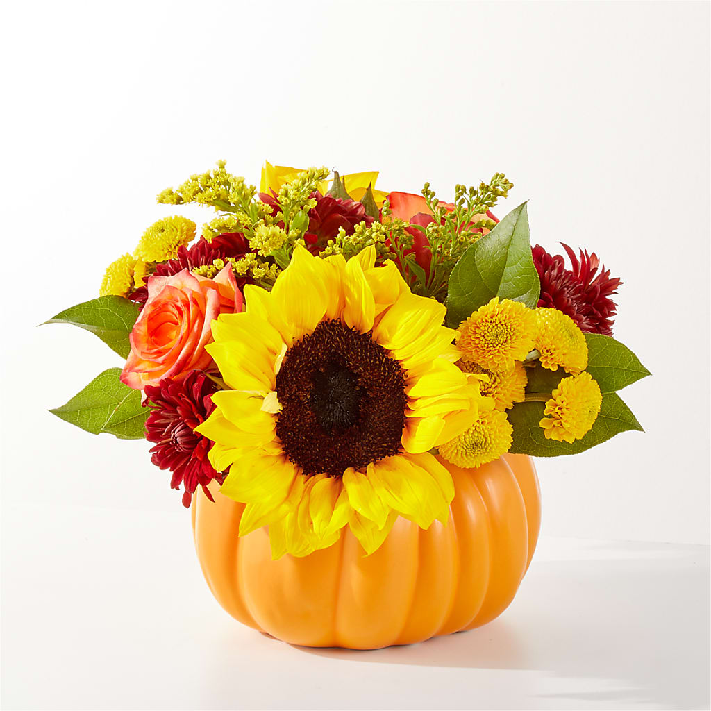 Golden Gourd Pumpkin Bouquet – La La Florist, Baldwin Park CA