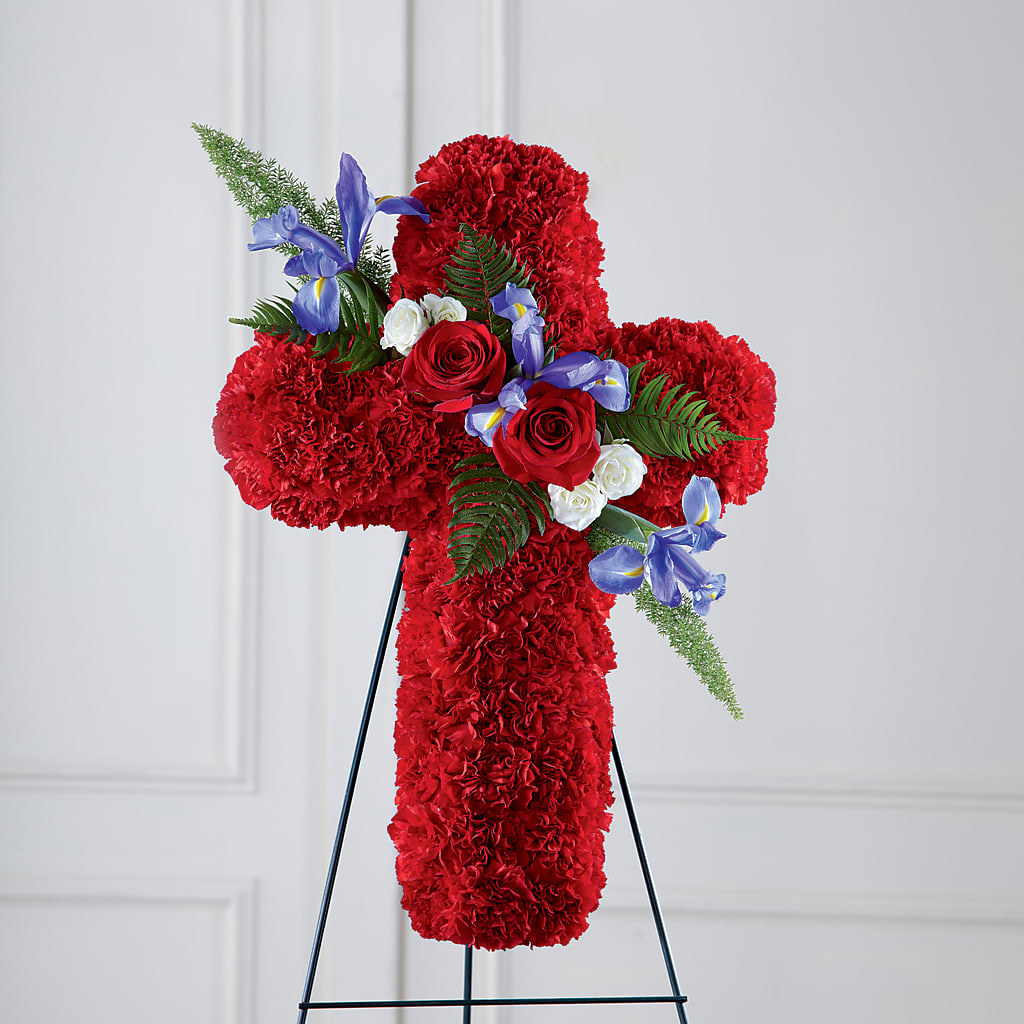 Faithful Hero Floral Cross – La La Florist, Baldwin Park CA