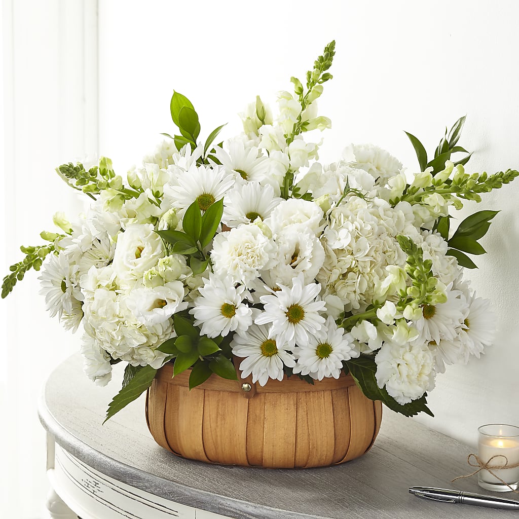 Pure Ivory Basket – La La Florist, Baldwin Park CA