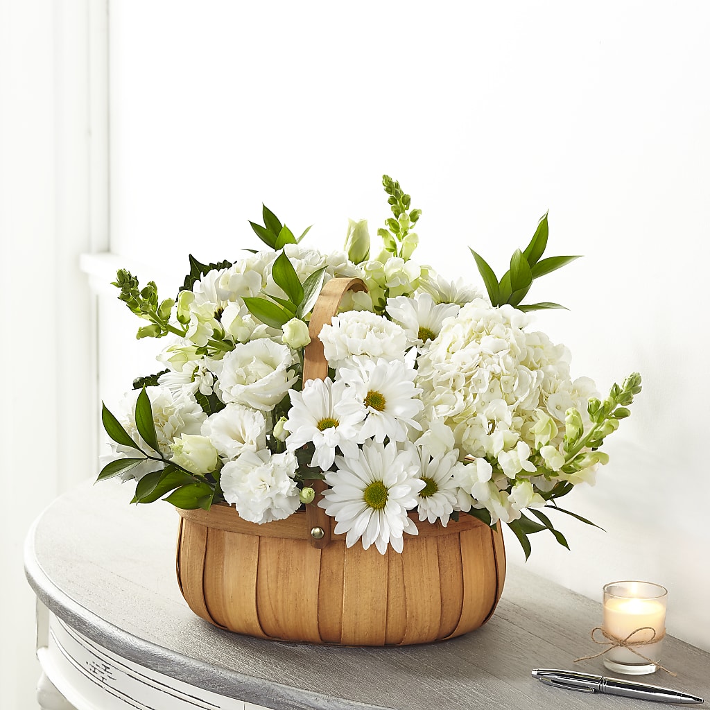 Pure Ivory Basket – La La Florist, Baldwin Park CA