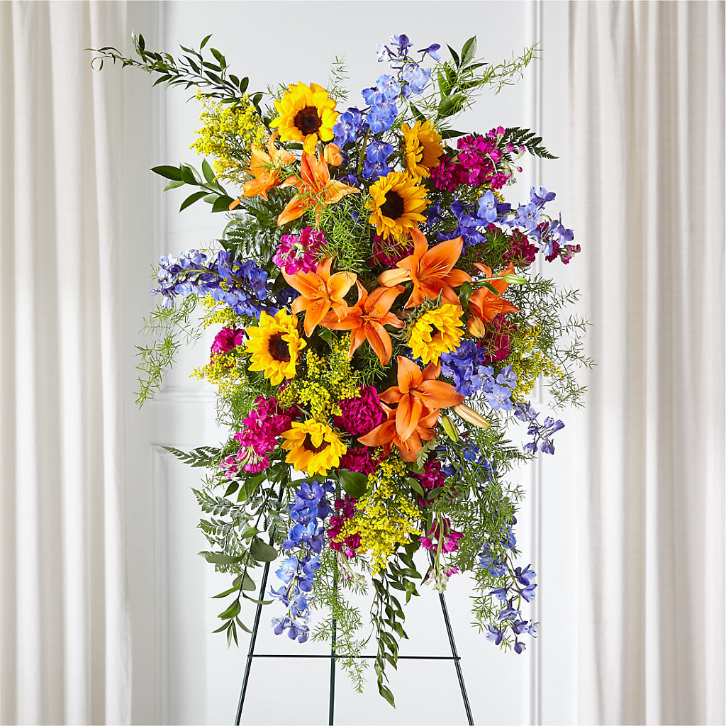 Sunlit Memories Standing Spray (Standard) – La La Florist, Baldwin Park CA