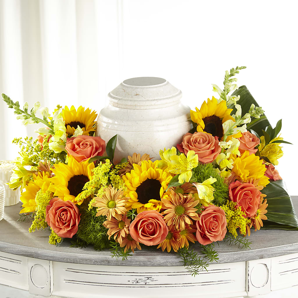 Faithful Sunflower Cremation Adornment – La La Florist, Baldwin Park CA