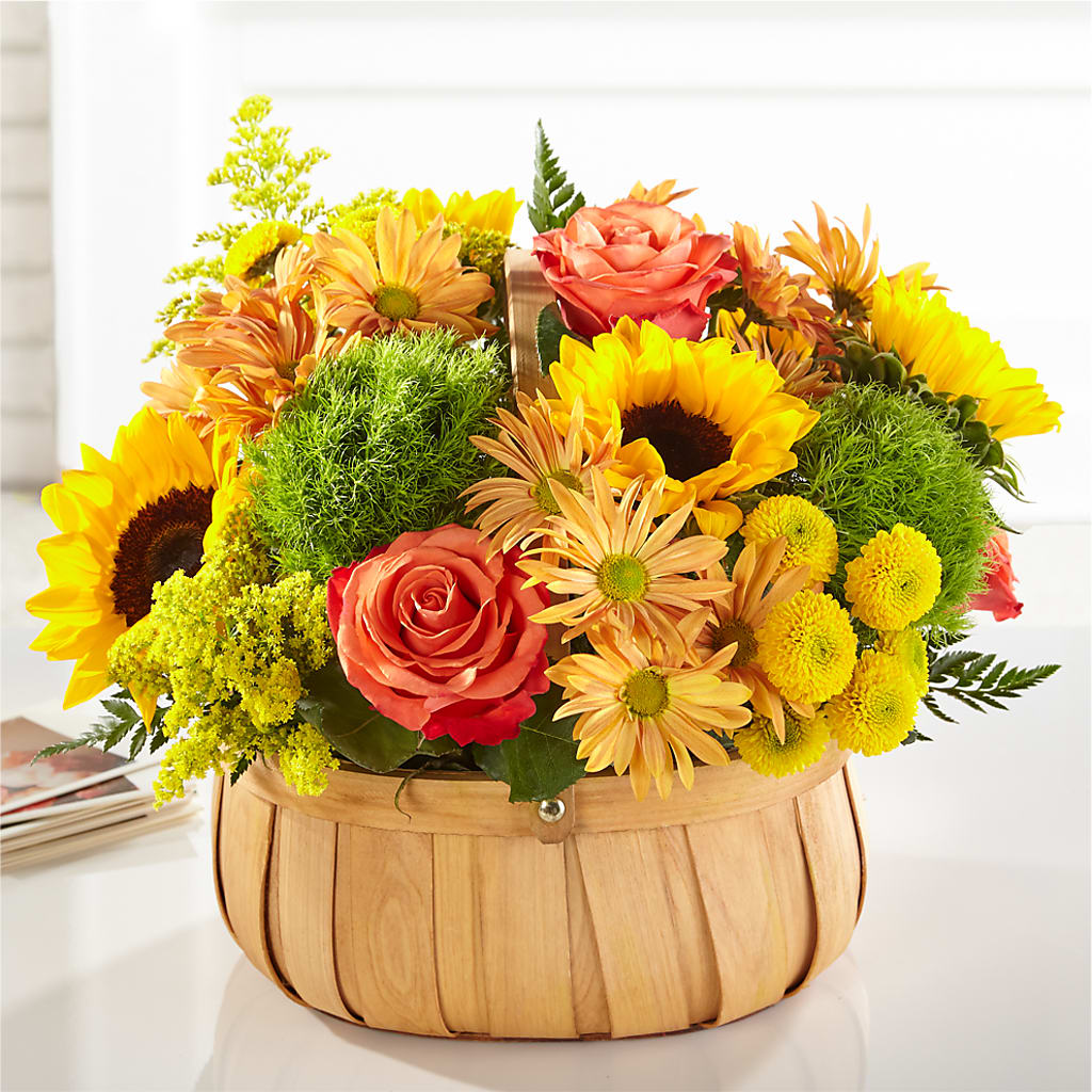 Harvest Sunflower Basket – La La Florist, Baldwin Park CA