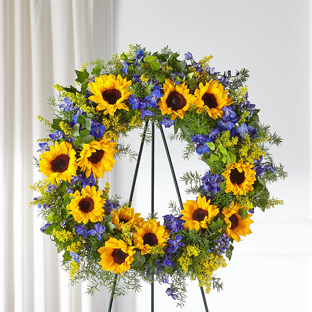 Bright Rays Wreath – La La Florist, Baldwin Park CA