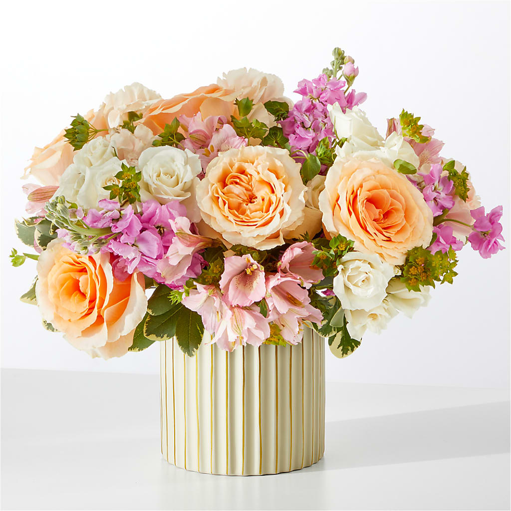 Paradise Bouquet with Ivory Vase – La La Florist, Baldwin Park CA