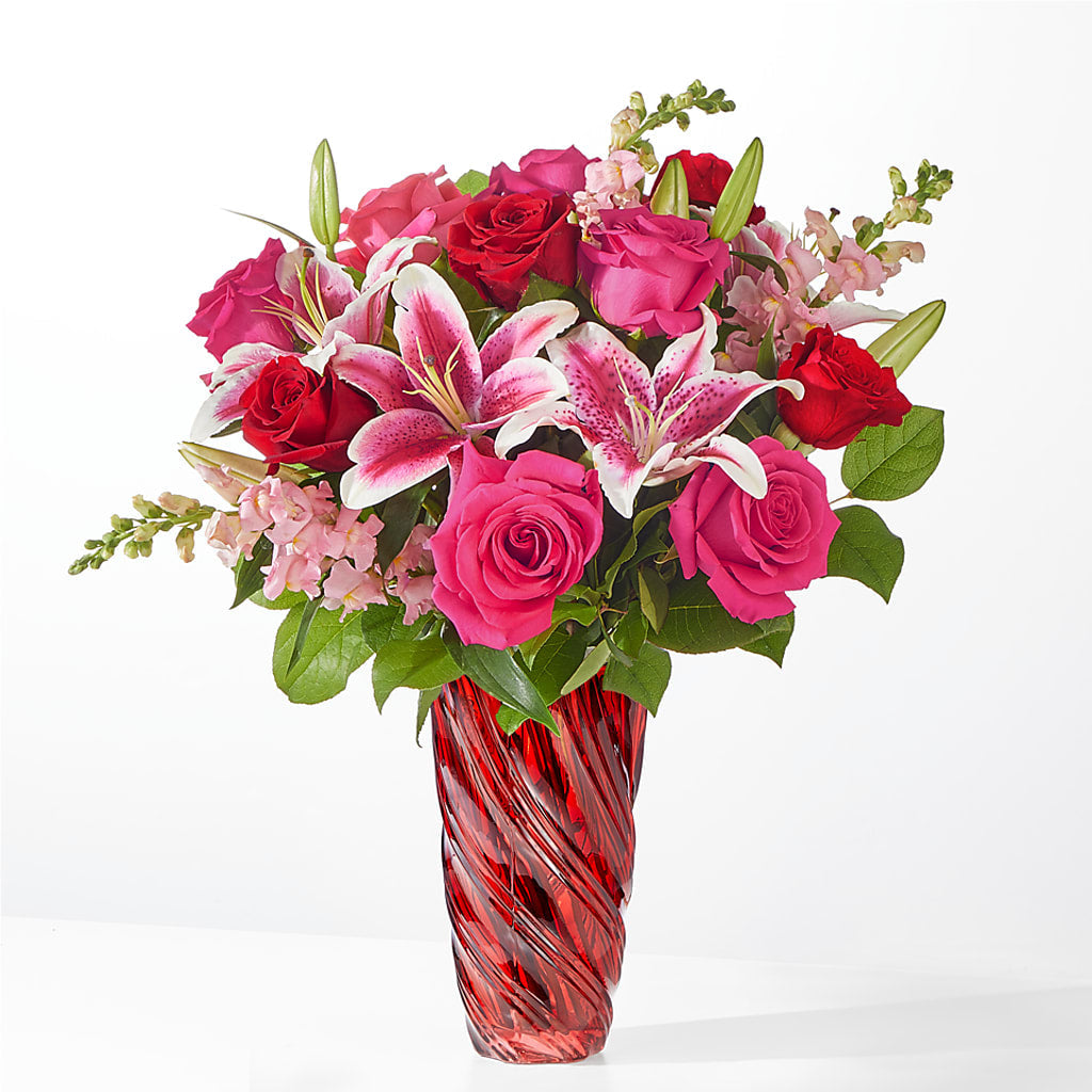 Always You Bouquet with Luxe Swirl Vase – La La Florist, Baldwin Park CA