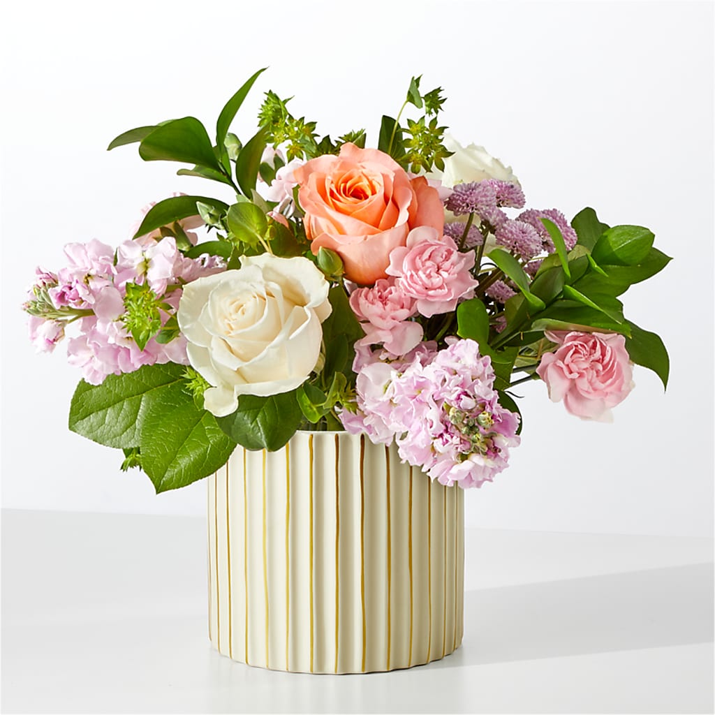 French Market Bouquet with Ivory Vase – La La Florist, Baldwin Park CA