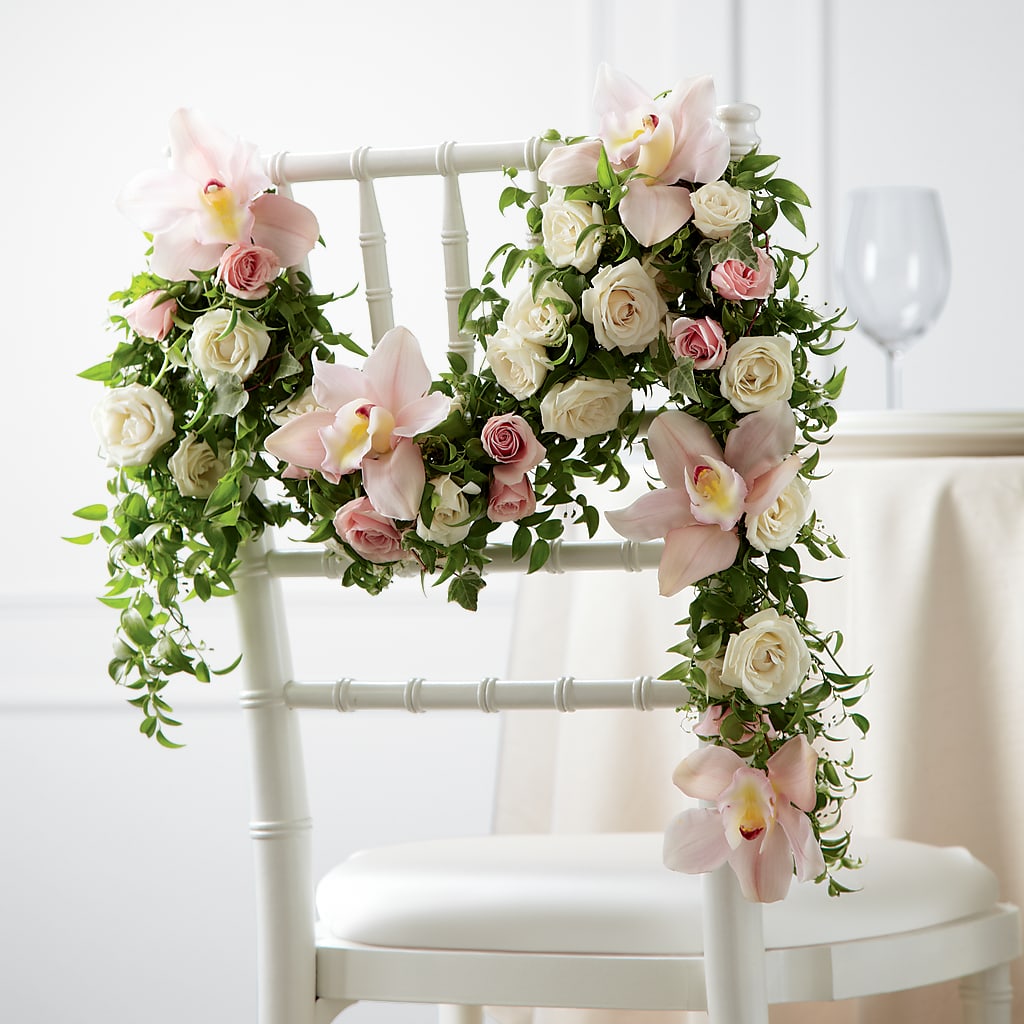Orchid Rose Chair Décor – La La Florist, Baldwin Park CA