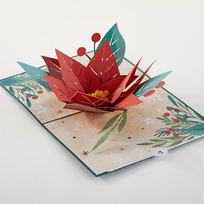 Happiest Holidays Poinsettia and Lovepop Card –  La La Florist, Baldwin Park CA
