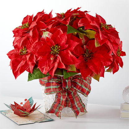 Happiest Holidays Poinsettia and Lovepop Card –  La La Florist, Baldwin Park CA