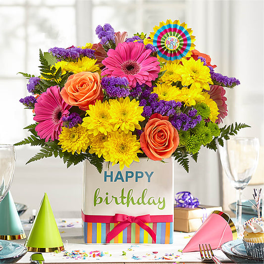 Birthday Brights Bouquet –  La La Florist, Baldwin Park CA