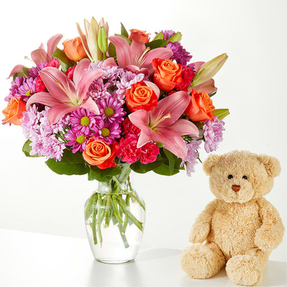 One and Only Bouquet and Bear Bundle –  La La Florist, Baldwin Park CA