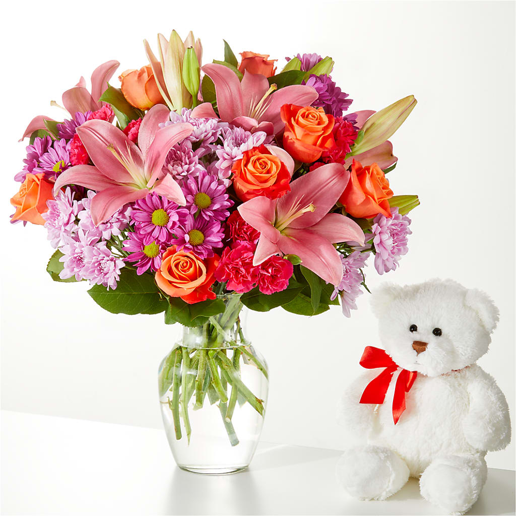 One and Only Bouquet and Bear Bundle –  La La Florist, Baldwin Park CA