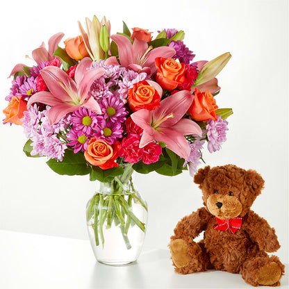 One and Only Bouquet and Bear Bundle –  La La Florist, Baldwin Park CA