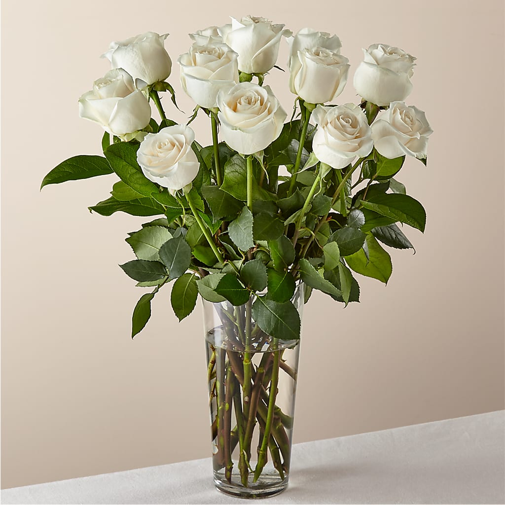 Long Stem White Rose Bouquet –  La La Florist, Baldwin Park CA