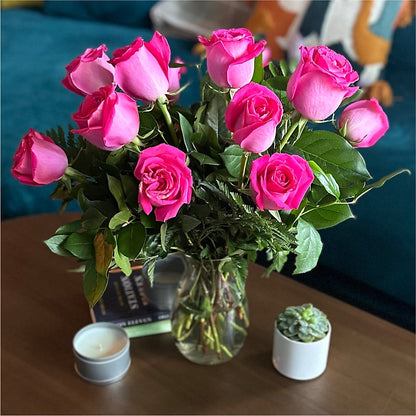 Long Stem Pink Rose Bouquet –  La La Florist, Baldwin Park CA
