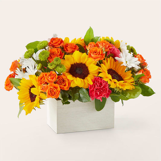 Sun-drenched Blooms Box Bouquet –  La La Florist, Baldwin Park CA