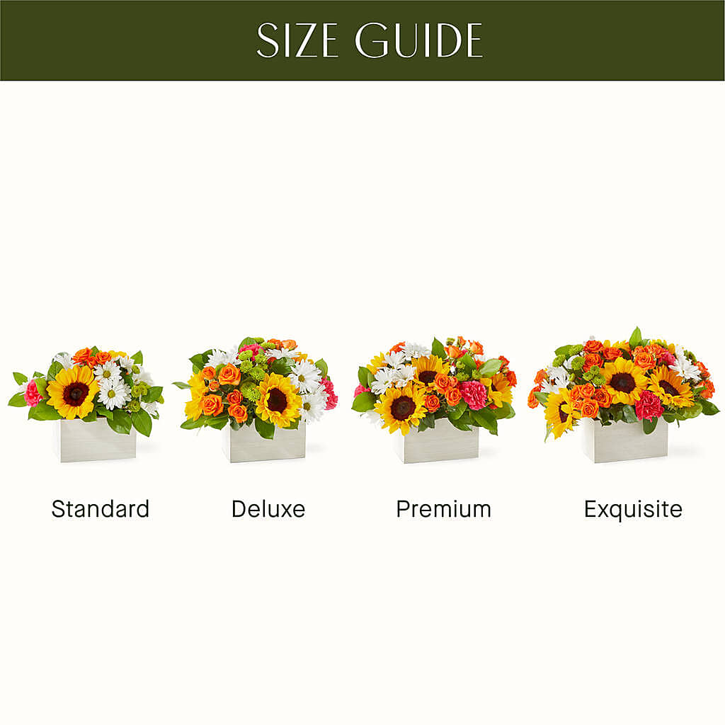 Sun-drenched Blooms Box Bouquet –  La La Florist, Baldwin Park CA
