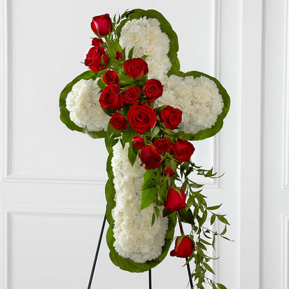 Floral Cross Easel –  La La Florist, Baldwin Park CA