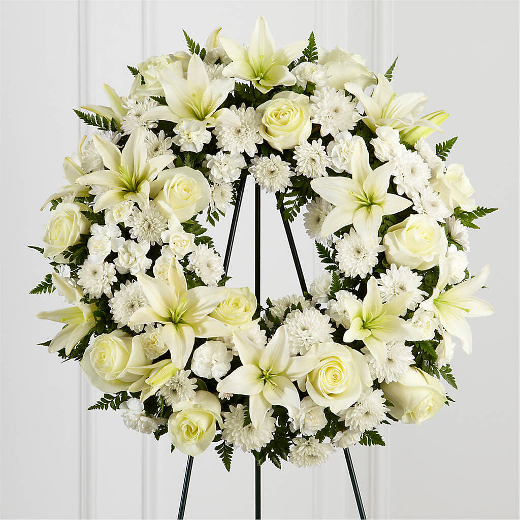 Treasured Tribute Wreath –  La La Florist, Baldwin Park CA