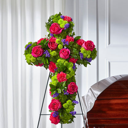 Tribute Rose Floral Cross –  La La Florist, Baldwin Park CA