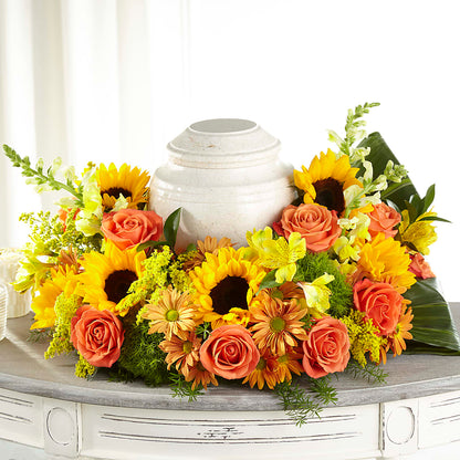 Faithful Sunflower Cremation Adornment –  La La Florist, Baldwin Park CA