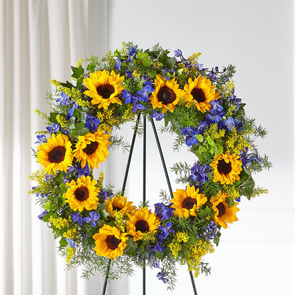 Bright Rays Wreath –  La La Florist, Baldwin Park CA