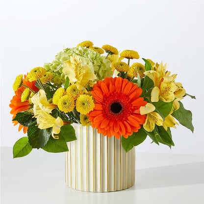Autumn Sunshine Bouquet with Ivory Vase –  La La Florist, Baldwin Park CA