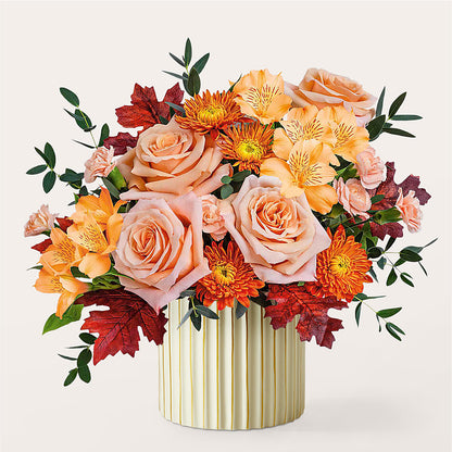 Spiced Latte Bouquet with Ivory Vase –  La La Florist, Baldwin Park CA