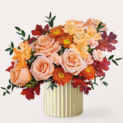 Spiced Latte Bouquet with Ivory Vase –  La La Florist, Baldwin Park CA