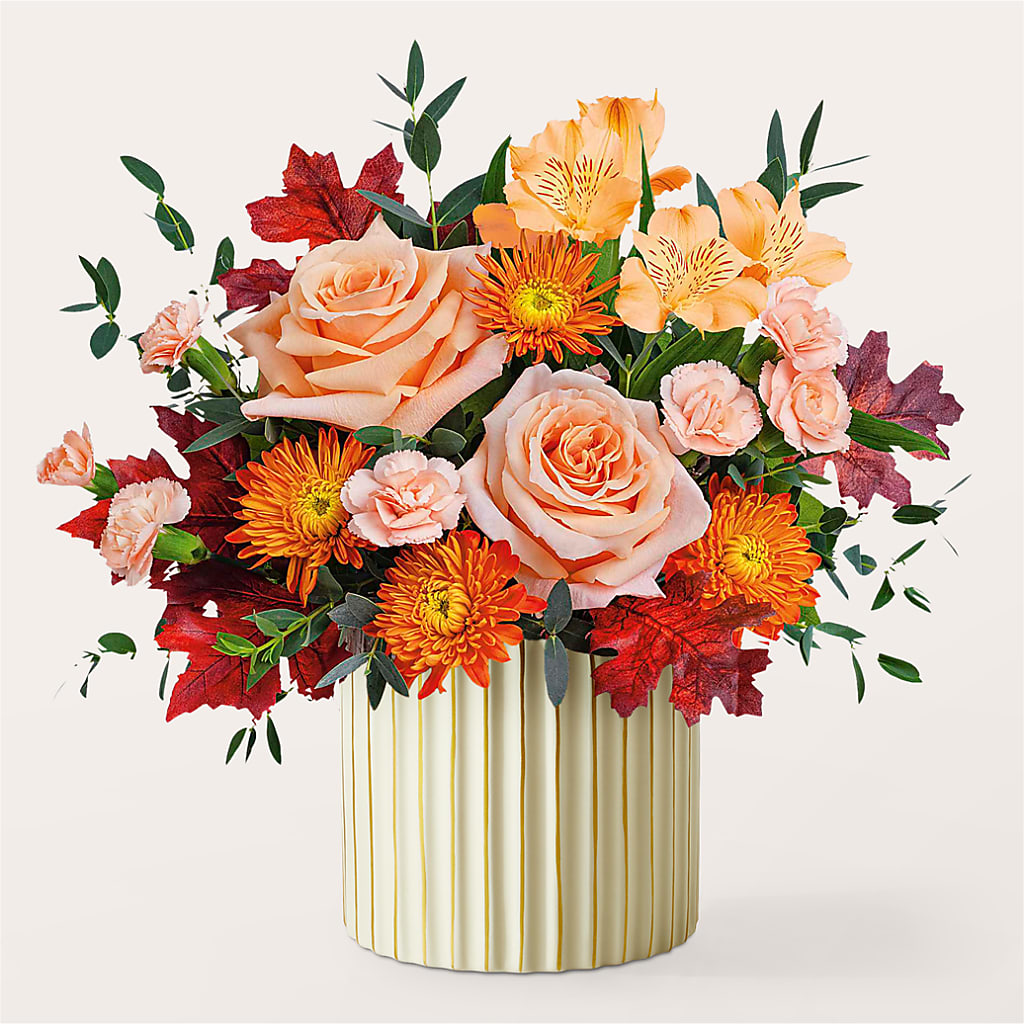 Spiced Latte Bouquet with Ivory Vase –  La La Florist, Baldwin Park CA