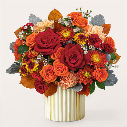 Merlot Bouquet with Ivory Vase –  La La Florist, Baldwin Park CA