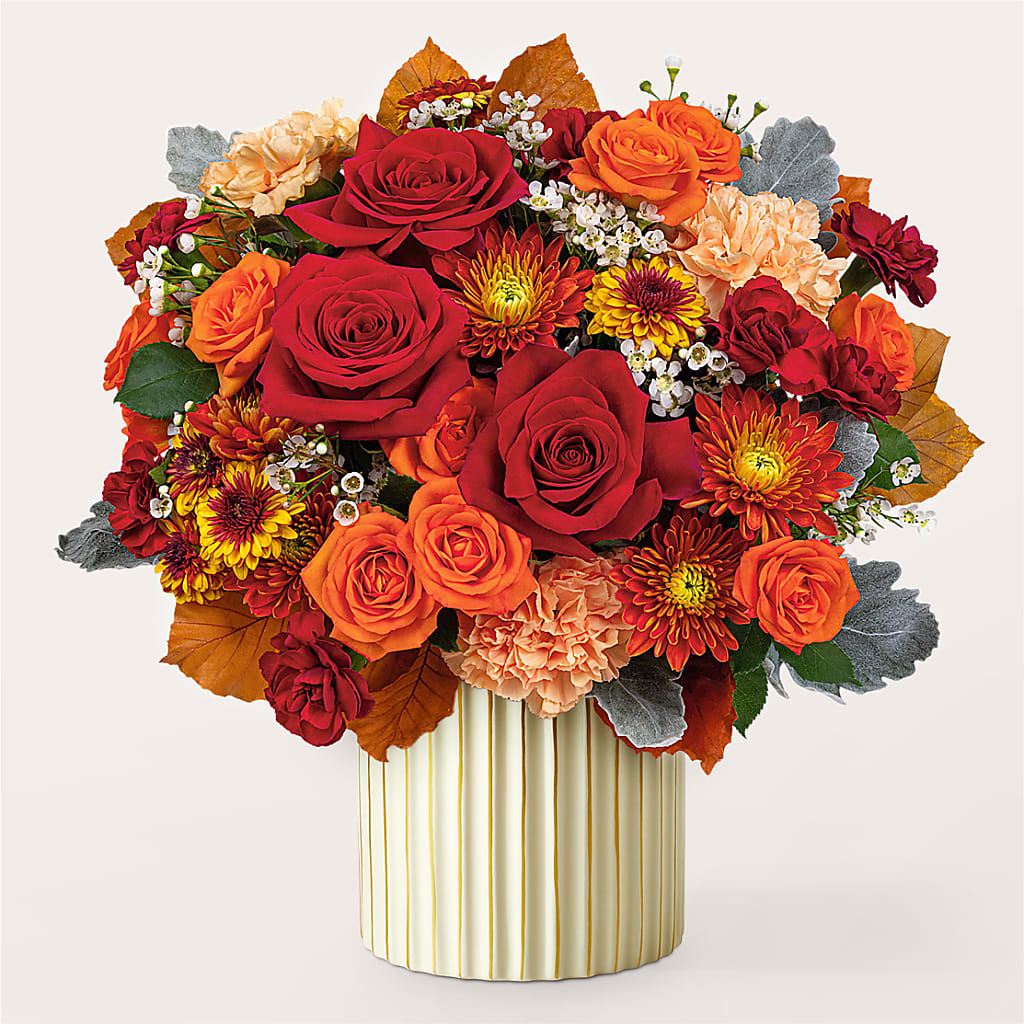 Merlot Bouquet with Ivory Vase –  La La Florist, Baldwin Park CA