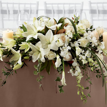 White Linen Arrangement –  La La Florist, Baldwin Park CA
